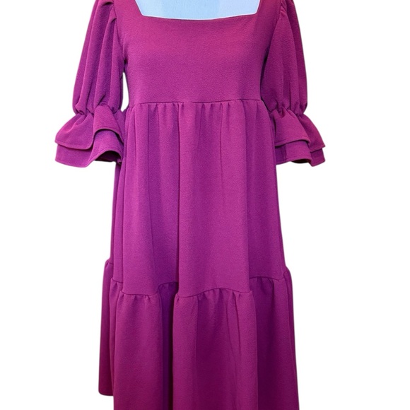 Elegant Women's Midi Dress in Rich Purple - Picture 1 of 5